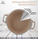 LIFE SMILE 29 darabos edénykészlet – gránit tapadásmentes bevonattal (100%-ban PFOA-mentes), indukciós főzőlapon használható, sütőben használható; a készlet tartalmaz egy lábast, egy főzőedényt és szilikon főzőeszközöket. - Image 4