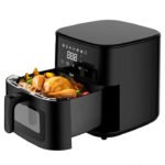 iHunt Bro Air Fryer Ultra 4.2L forrólevegős fritőz, 1200W, 60 perces időzítő, állítható termosztát 80–200°C, vizuális ablak, jelző, automatikus kikapcsolás, túlmelegedés elleni védelem, rozsdamentes acél, 33 x 24.5cm, - Image 3